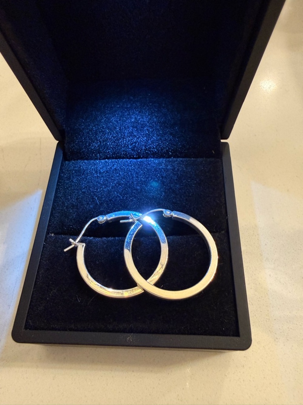 Sterling Silver 1” Squared Hoop Earrings - Classic Women's Hoop Earrings